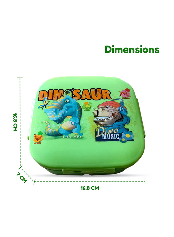 Nova Kids Square Bento Lunch Box, Dino Green