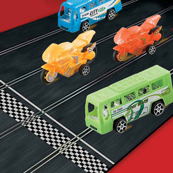 Little Story Pull Back Bus and Motor Car Kids Toy, 6 Pieces, Ages 3+, Multicolour