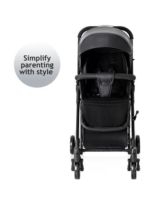 Teknum Stroller With Rocker with Blue Diaper Tote Bag, Black