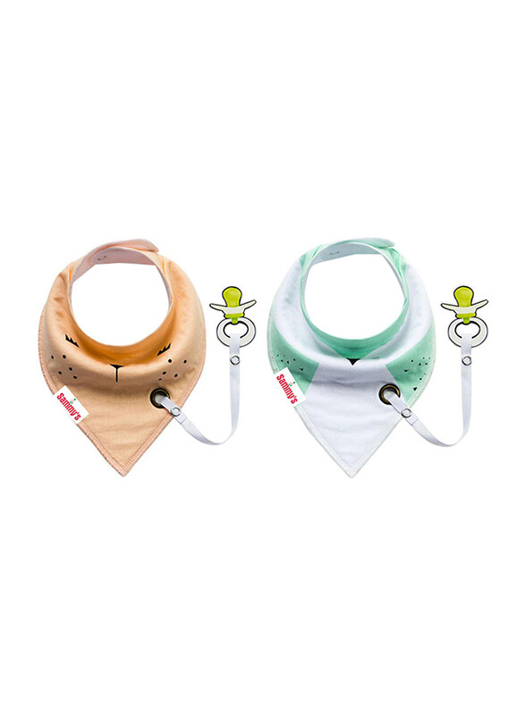 

Eazy kids Organic Cotton Bandana Drool Bibs Set, 0-3 Years, 2 Pieces, Multicolour