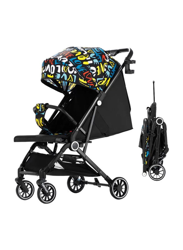 Teknum Travel Zen Stroller with Coffee Cup Holder, Multicolour