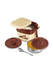 Milton Cubic Small Inner Stainless Steel Lunch Box for Kids, 1100ml, Ivory