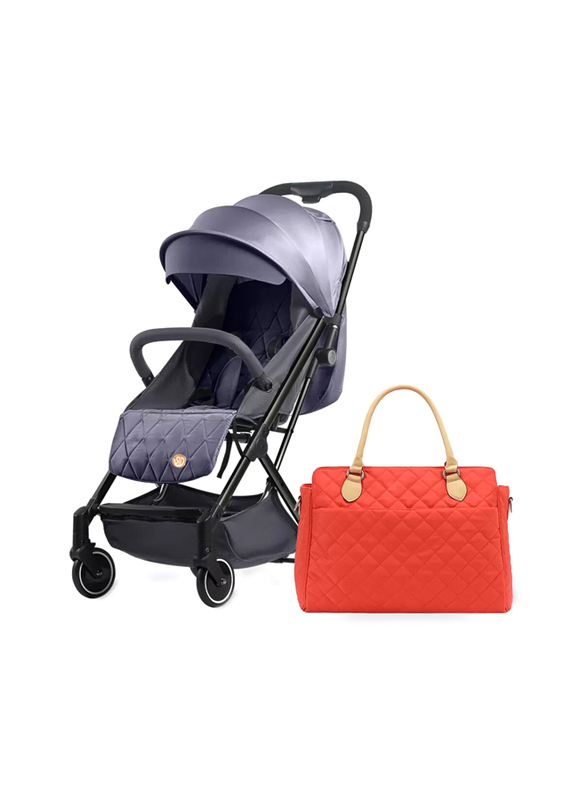 Teknum Travel Lite Stroller SLD by with Sunveno Styler Fashion Diaper Bag, Dark Grey
