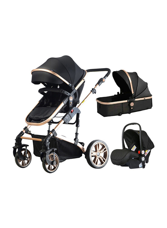 

Teknum 3-in-1 Pram Stroller and Infant Car Seat, Black