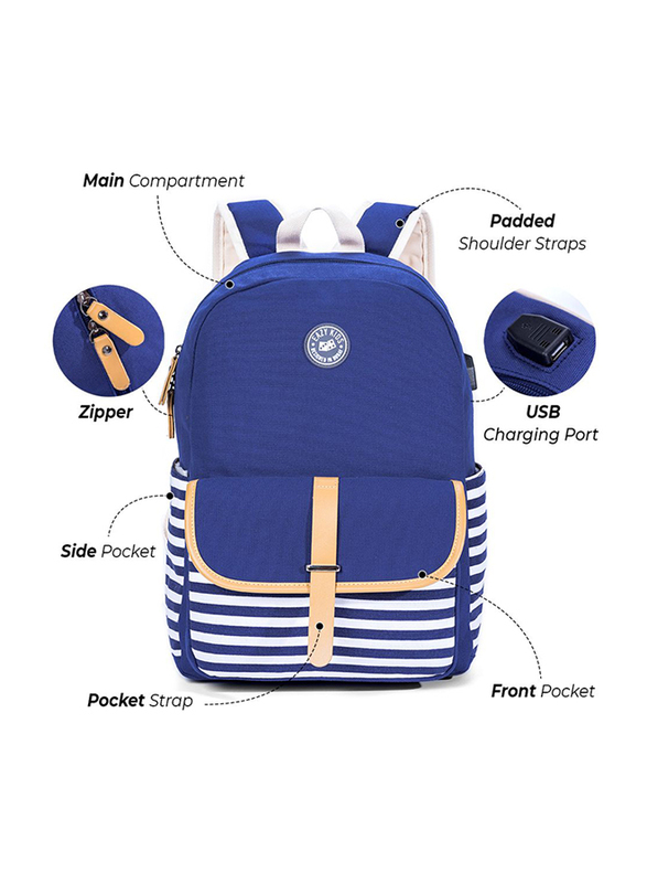 Eazy Kids Classic School Bag, Blue