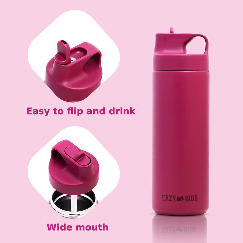 Eazy Kids Insulated Sports Water Bottle, 550ml, Pink