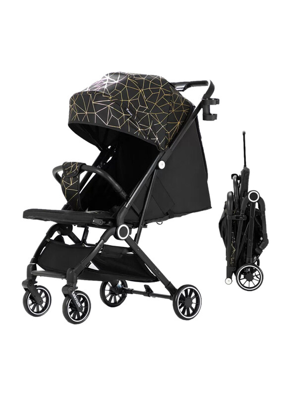 

Teknum Travel Zen Stroller with Coffee Cup Holder, Black Gold