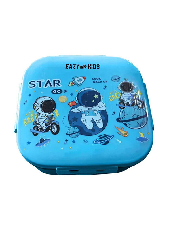 

Eazy Kids Galaxy Square Bento Lunch Box for Kids, 1000ml, Blue