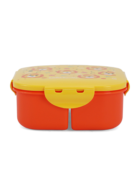 Eazy Kids Tiger Square Bento Lunch Box, 1100ml, 3+ Years, Yellow