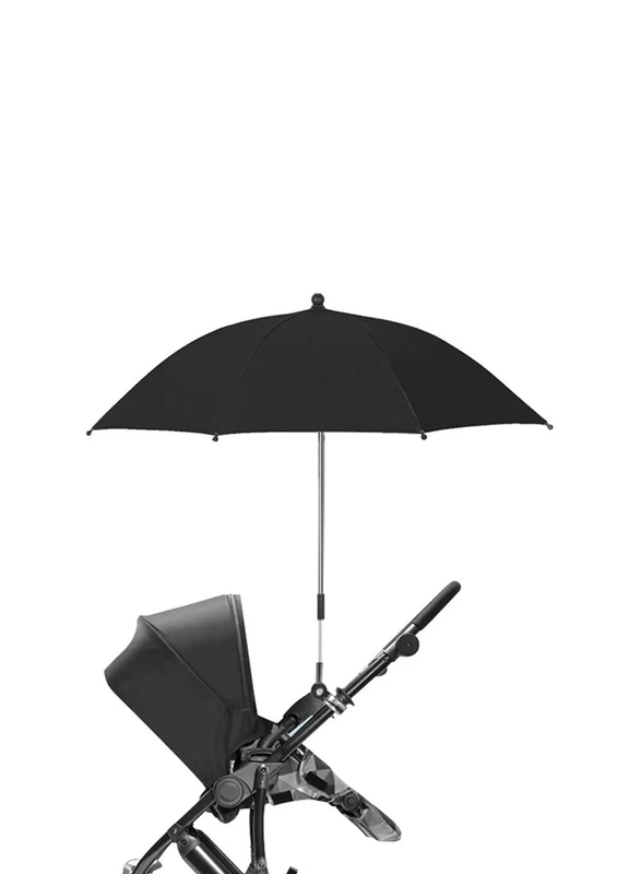 Teknum Universal Stroller Umbrella for Baby, with Holder Clip Clamp & 360 Degree Rotatable, Black