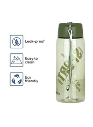 Hydrobrew Water Bottle with Grab String, 800ml, Green