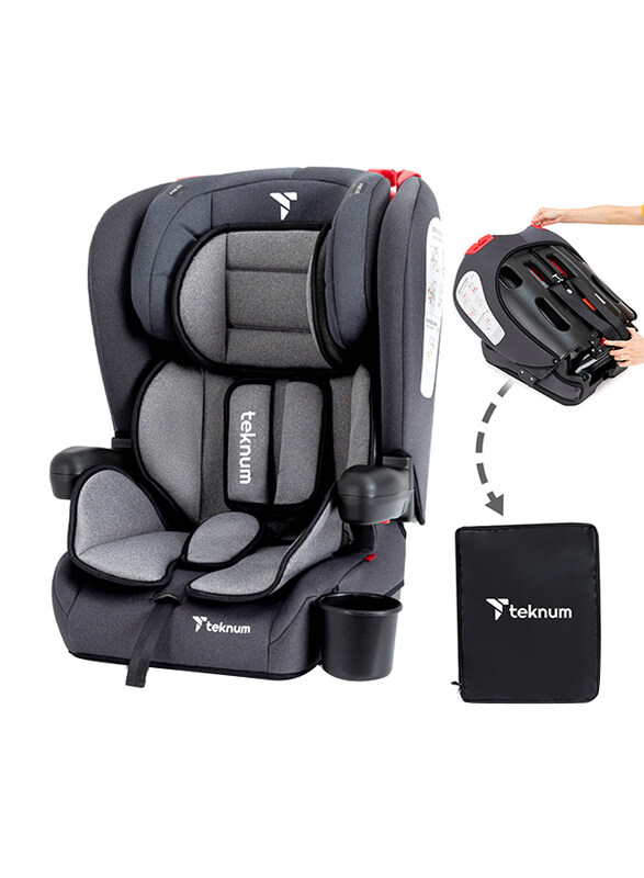 

Teknum Pack and Go Foldable Car Seat, Grey