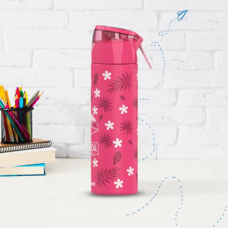 Eazy Kids Insulated Stainless Steel Water Bottle With Spray, 640ml, Tropical Pink