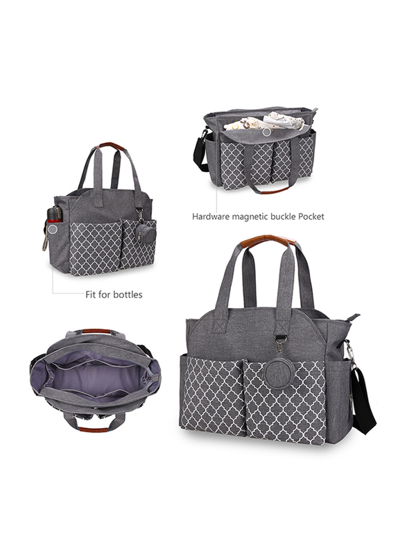 Little Story Signature Diaper Bag, Grey