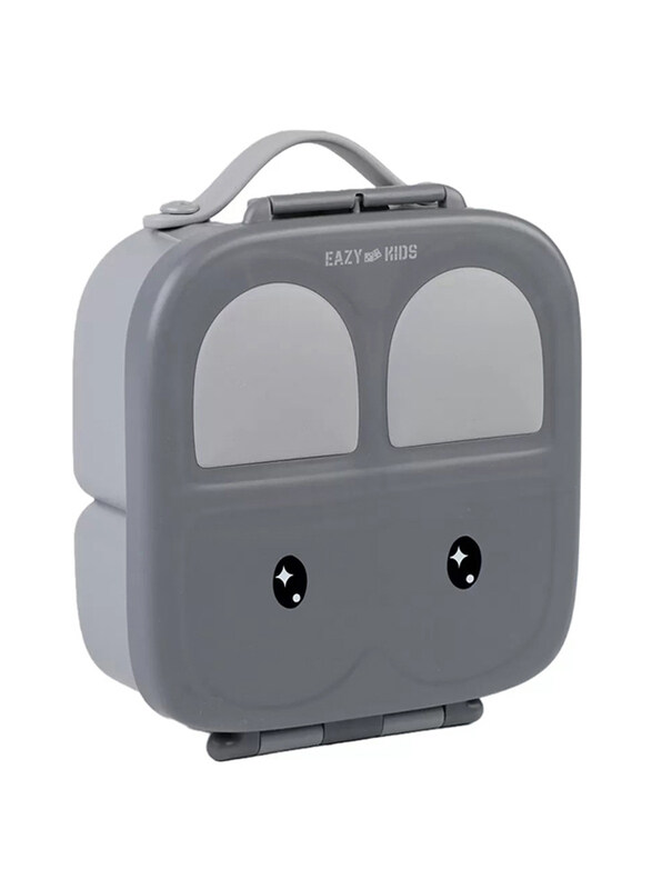 

Eazy Kids Bento Lunch Box with Handle For Unisex, Grey
