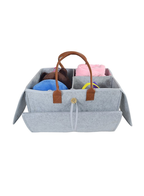Little Story 2-in-1 Diaper Caddy with Mat for Baby, X-Large, Grey