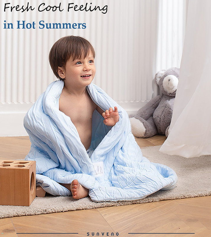 Sunveno Super Soft Skin Cool Lensing Modal Blanket for Kids, Blue