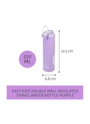 Eazy Kids Insulated Travel Water Bottle, 550ml, Purple