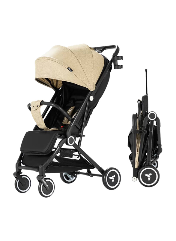 Teknum Travel Cabin Stroller with Coffee Cup Holder, Ivory