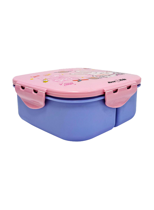 Nova Kids Square Bento Lunch Box, Rabbit Pink