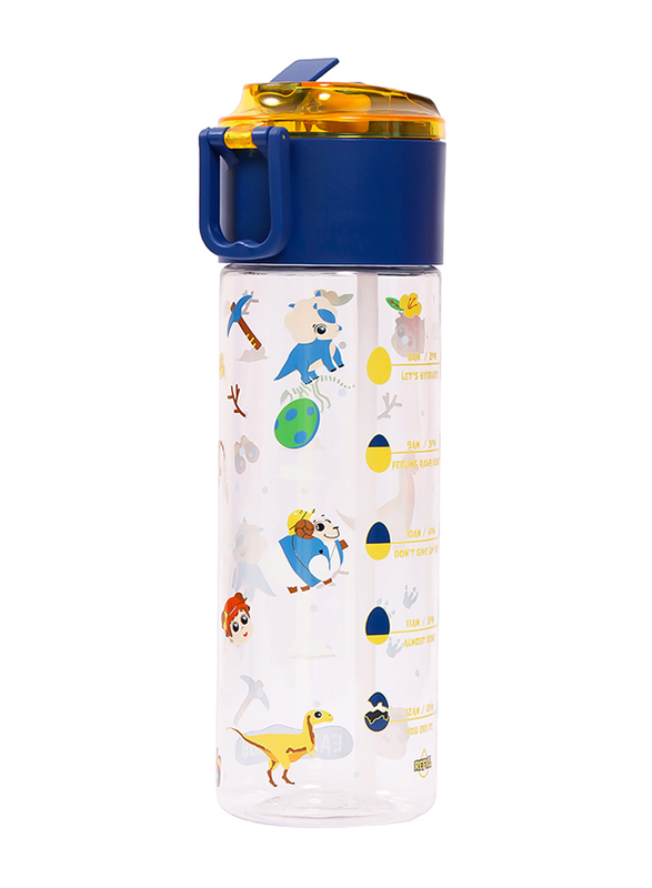 Eazy Kids T-Rex Tritan Water Bottle With Snack Box, 450ml, Blue