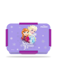 Eazy Kids Disney Frozen Princess Compartment Convertible Bento Lunch Box for Kids, Purple