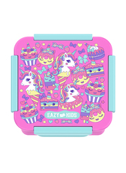 Eazy Kids Unicorn Desert Lunch Box, 650ml, 3+ Years, Pink