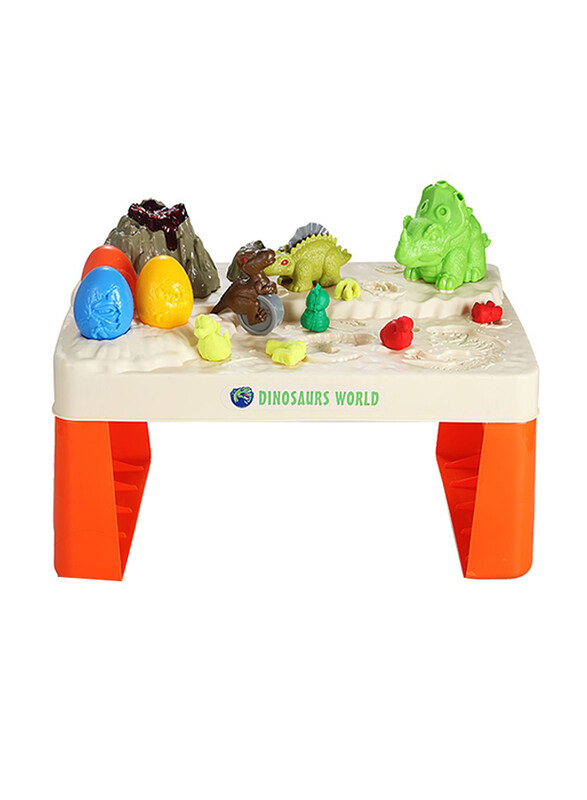 

Little Story Dinosaur World Toy Set with Inbuilt Light & Sound Volcano & Dough, Animal Figures, Ages 3+