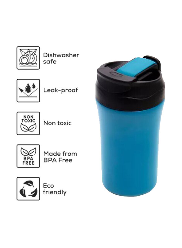 Eazy Kids Double Wall Insulated Tumbler Water Bottle, 400ml, Blue