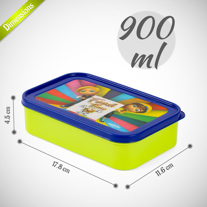 Milton School Time Lunch Box for Kids, Green