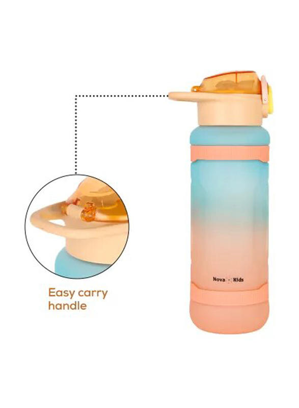 Nova Kids Water Bottle with Straw, 1000ml, Orange