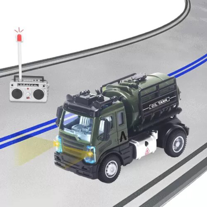 Little Story Military Truck Kids Toy with Remote Control, Ages 3+, Green/Black