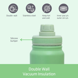 Eazy Kids Insulated Tracking Water Bottle, 800ml, Light Green