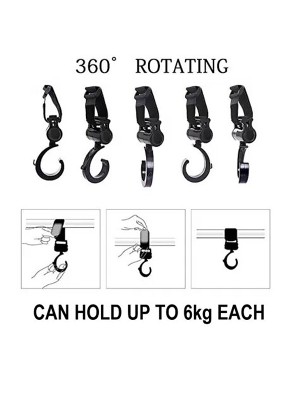 Alameda Rotating Compatible Stroller Hooks, Black