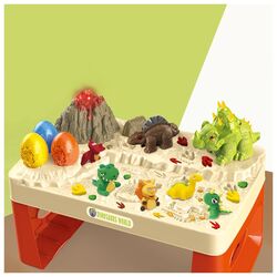 Little Story Dinosaur World Toy Set with Inbuilt Light & Sound Volcano & Dough, Animal Figures, Ages 3+
