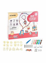 Eazy Kids DIY Kids Princess Art & Craft Crystal Pendant Making & Colouring XL Set, Craft Kits, Ages 3+