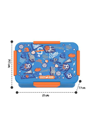 Eazy Kids Lunch Box, Soccer, 3+ Years, 850ml, Blue