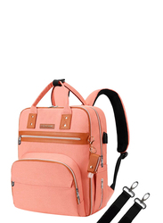 Little Story 2-in-1 Diaper Bag with Sanitizer Bottle Keychain & Stroller Hooks for Baby, Pink
