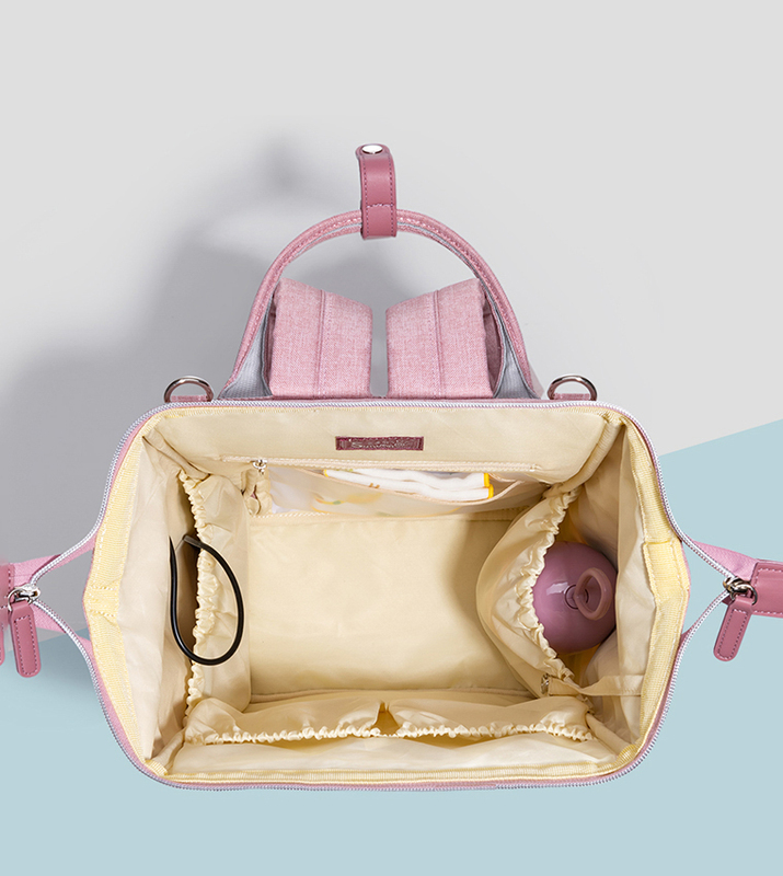 Sunveno Diaper Bag with Stroller Hooks, Nova Pink