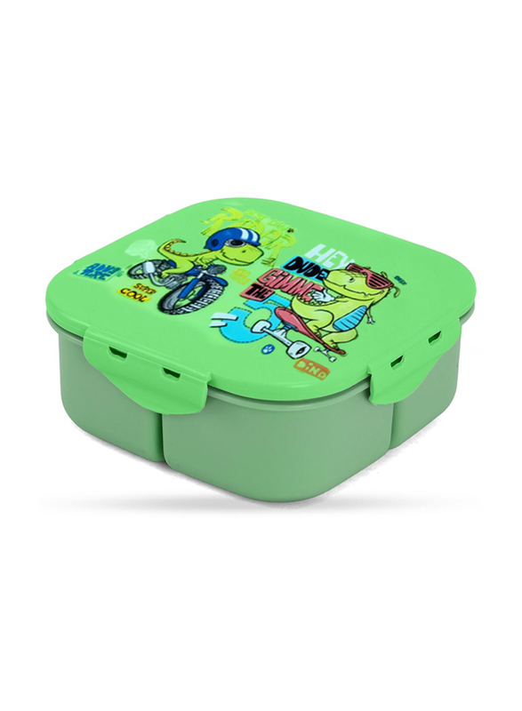 Nova Kids Square Bento Lunch Box, T-Rex Green