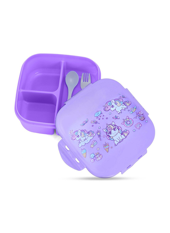 Nova Kids Square Bento Lunch Box, Unicorn Purple