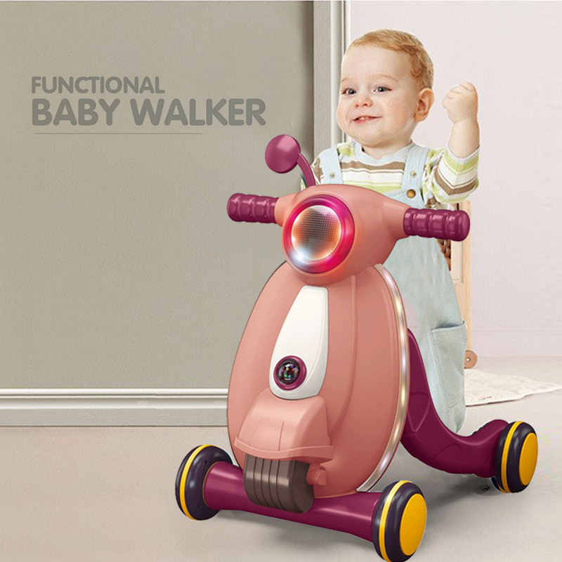 Little Story Multifunctional Baby Walker With Light and Music, Pink