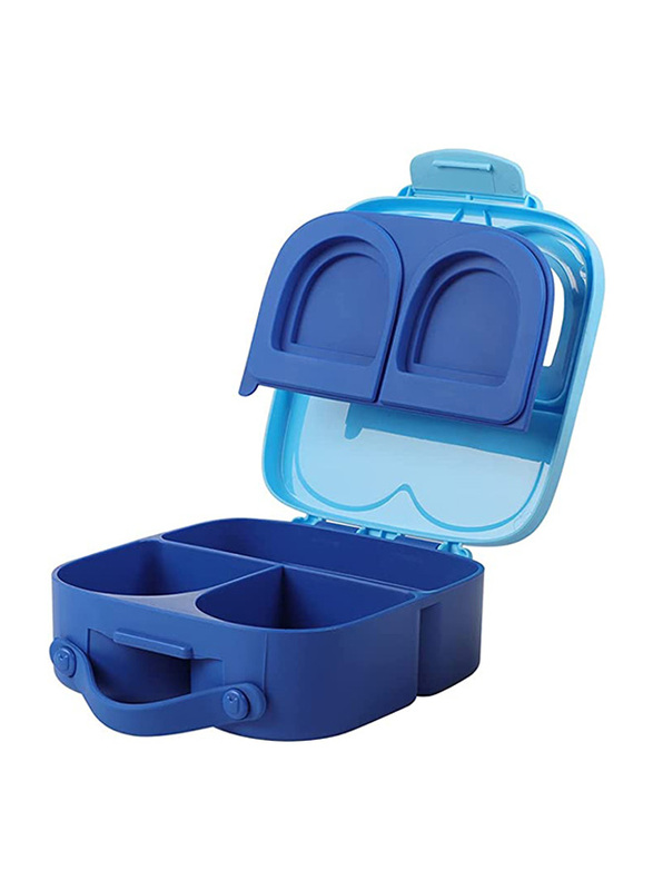 Eazy Kids Bento 4 Compartments Lunch Box with Handle, Blue
