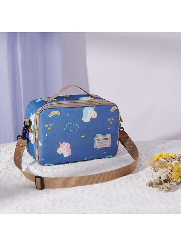 Sunveno Diaper Changing Clutch with Mat, Unicorn Blue