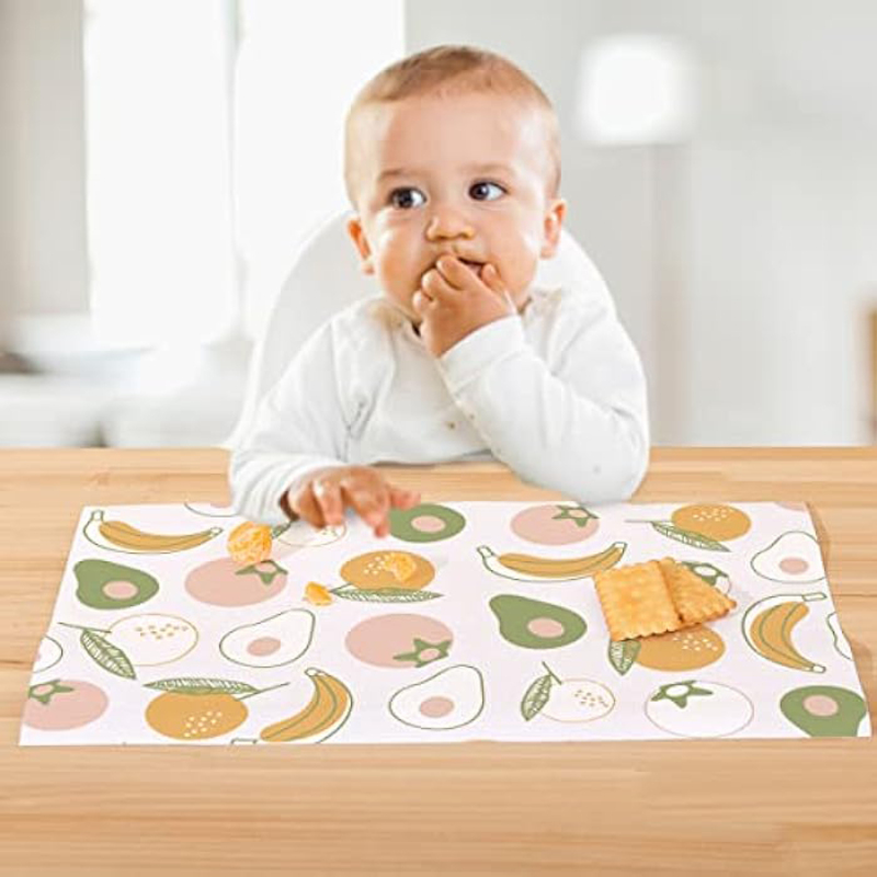 Sunveno Disposable Travel Multipurpose Baby Feeding Placemats, 40 Pieces, White