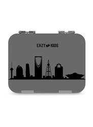 Eazy Kids Love Saudi Bento Boxes For Unisex with Insulated Lunch Bag Combo, Grey
