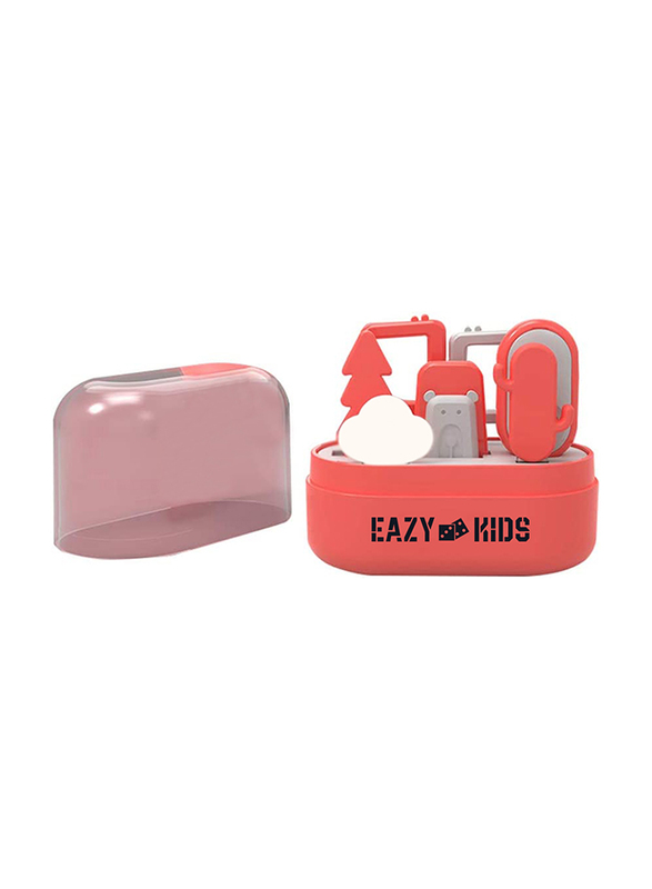 Eazy Kids 6 in 1 Baby Nail Care Set for Kids, Red