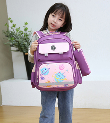 Eazy Kids Unicorn Planet School Bag with Pencil Case, Purple
