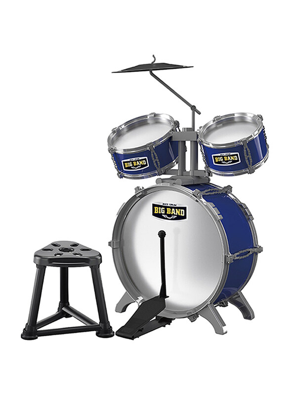 

Little Story Kids Musical Instrument Drum Set with Stool, Ages 3+, Multicolour