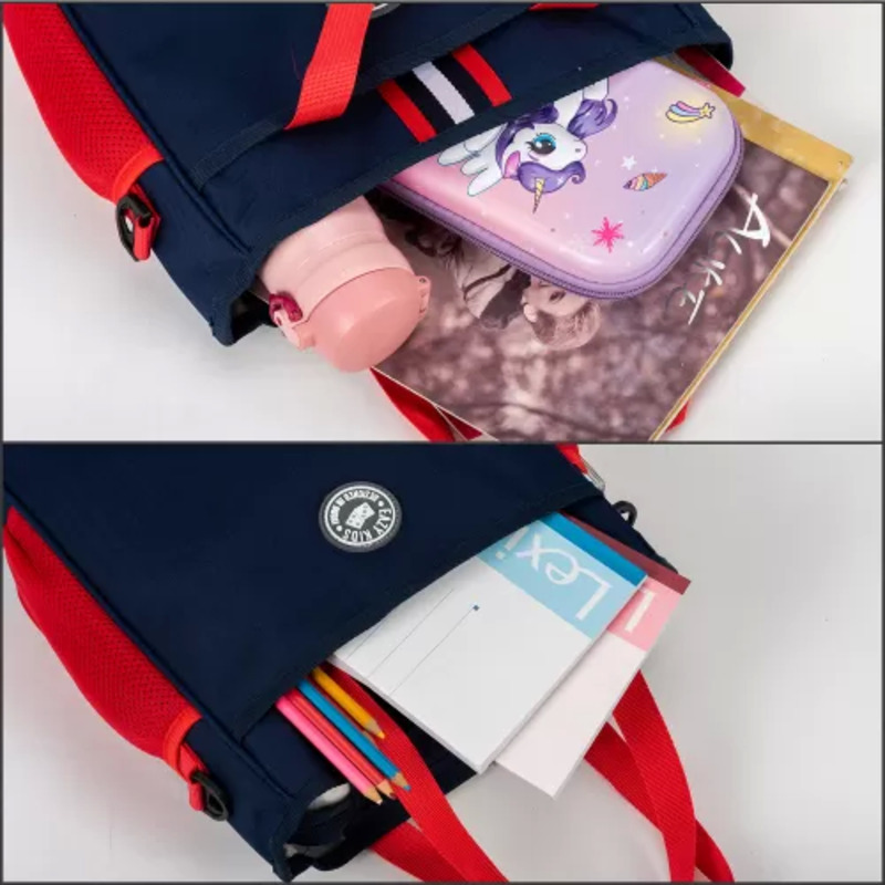 Eazy Kids Ergonomic Multipurpose School & Lunch Bag for Kids, Multicolour